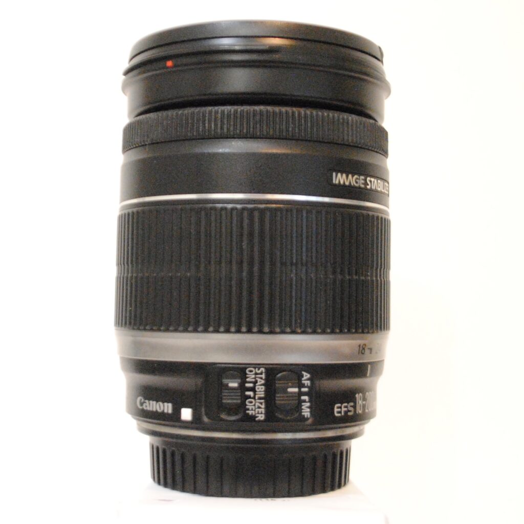 Canon EF-S 18-200 F/3.5-5.6 IS on white bvackground